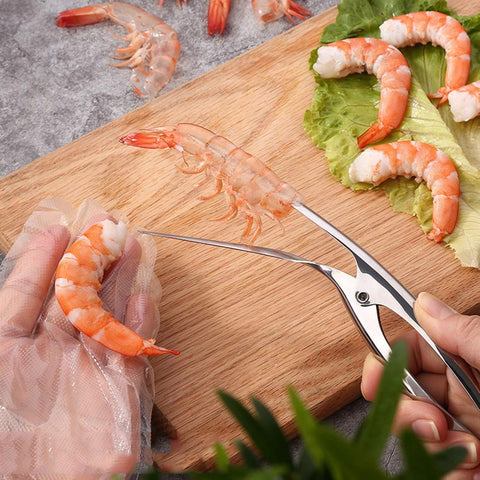 Kitchen tongs - Portable kitchen tongs - Professional grill tongs - High-quality barbecue tongs - Shrimp peeler - Shrimp peeler - Shellfish peeler - Cleaning shrimp - Gamba tongs - Scampi tongs - Shrimp stripping tool