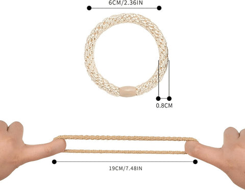 Allecto Plus - Pack of 12 elastic hair ties in various colors, suitable for different hairstyles