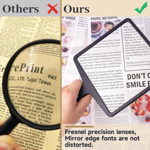 3X magnifying glass - reading magnifier - Reading magnifier for the visually impaired - Fresnel magnifying glass - Handheld magnifier - Magnifying glass with 3x magnification - Reading Magnifier - Magnifying Glass For Reading - Magnifying glass - for seni