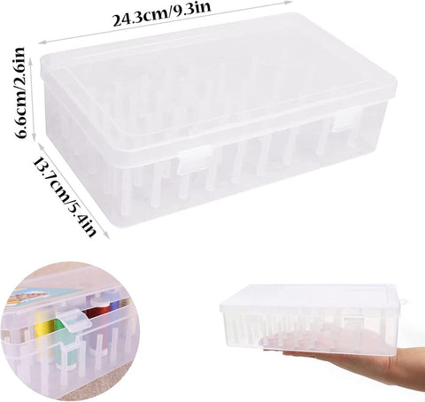 Sewing thread spool with 42 spools - Transparent sewing thread storage box - Empty sewing thread spools - High-capacity sewing thread storage box - Embroidery thread storage box - For organizing sewing thread spools