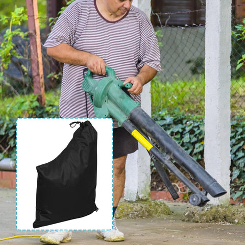 60*44 cm - Leaf blower storage bag - backpack leaf collection bag - universal replacement bag for bottom waste disposal - Oxford cloth garden leaf blower collection bag - with zipper - black