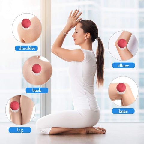 4-Piece Cupping Set - Silicone Face Cups - Cellulite Cups - Glass Facial Cupping Set - Facial Cupping - Vacuum Massage Therapy - Face Cupping - Massage Cups - cups for body, face, leg, arm, back, shoulder, muscle and joint pain - Red