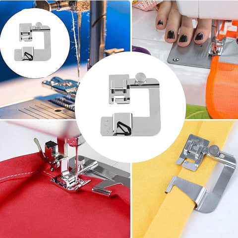 Sewing machine feet - Hem Presser Foot - 3 Sizes - Sewing Machine Hemming Foot Kit - universal presser feet - Presser feet - sewing machine accessories - Rolled hem presser foot for most sewing machines with low spindle adapter (4/8, 6/8, 8/8 inch)