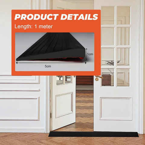 Threshold ramp - 1 m*10mm*50mm - Rubber threshold aid - Threshold ramps - Drive-up ramp - Threshold ramps for doors - Loading ramp - Threshold plate - Anti-slip - self-adhesive rubber threshold ramp - for wheelchairs, strollers and scooters - black