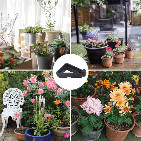 12 pieces - Flowerpot feet - Pot feet - Plant supports - Planter coasters - Flowerpot lifters - Triangular Planter Feet - Flowerpot risers - Non-slip - Breathable - Flowerpot feet - for Outdoor Plant Pots and Flowers - 7*5.5*2 cm - black