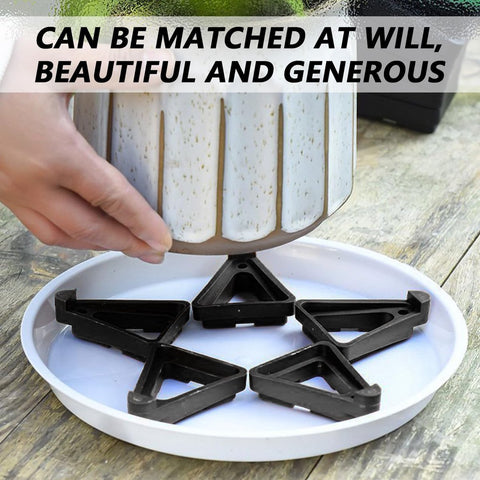 12 pieces - Flowerpot feet - Pot feet - Plant supports - Planter coasters - Flowerpot lifters - Triangular Planter Feet - Flowerpot risers - Non-slip - Breathable - Flowerpot feet - for Outdoor Plant Pots and Flowers - 7*5.5*2 cm - black