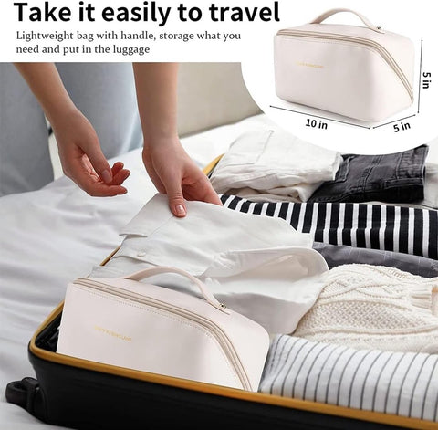 Toiletry Bag - Women's Toiletry Bag - Toiletry Bags - Travel Makeup Bag with Handle - Beauty Cases - Waterproof PU Makeup Bag - Cosmetics Bag - Small Makeup Pouch - Waterproof Portable Toiletry Bag Storage Bag for Women - For Men & Women Cosmetic Organize