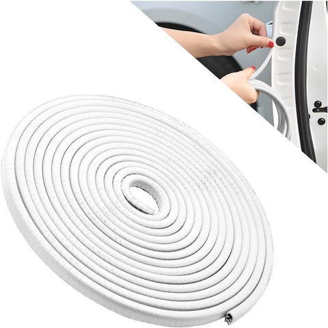 5m - Car Door Protector - Car Anti-Collision Sealing Strips - Car Door Edge Protectors - PVC Car Door Protector - Anti-Collision Strips - Protective Strip - Easy Installation - For Protection of Car and Vehicle Door Edges - White
