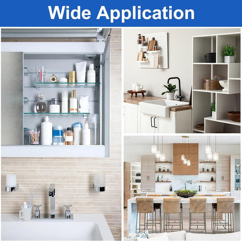 4 pieces - Glass clamp - Glass shelf brackets - Adjustable - Glass shelf bracket - fishmouth glass clip - wall mounting bracket - zinc alloy - furniture accessories - hardware accessories - with screws - for shelves of 3-20 mm thickness - 56*24*50 mm - wh