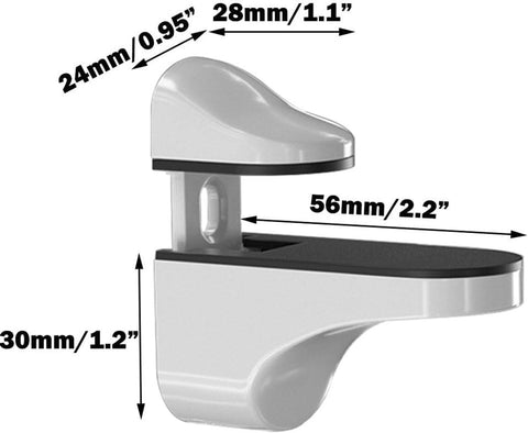4 pieces - Glass clamp - Glass shelf brackets - Adjustable - Glass shelf bracket - fishmouth glass clip - wall mounting bracket - zinc alloy - furniture accessories - hardware accessories - with screws - for shelves of 3-20 mm thickness - 56*24*50 mm - wh