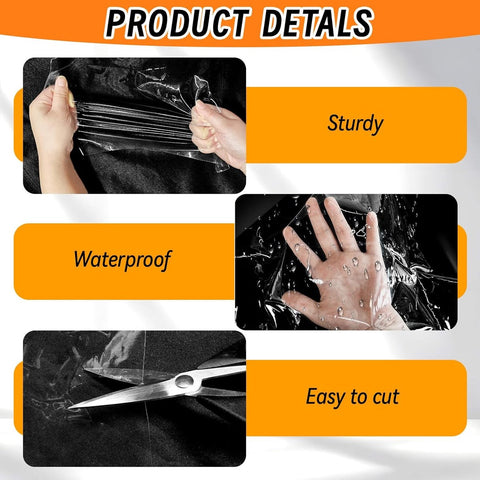 Window Film - Thermal Insulation for Windows - Window Film Insulation Sealing Set - Winter Window Insulation Set - Window Insulation Film - Winter Insulation Window Covering Set - Self-Adhesive - with Velcro - for windows and skylights - transparent - 160