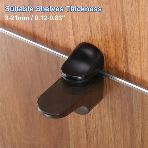 4 pieces - Glass clamp - Glass shelf brackets - Adjustable - Glass shelf bracket - fishmouth glass clip - wall mounting bracket - zinc alloy - furniture accessories - hardware accessories - with screws - for shelves of 3-20 mm thickness - 56*24*50 mm - bl