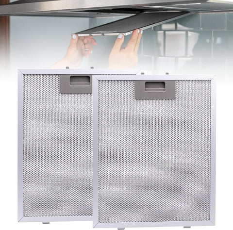 2 pieces - Grease filter - 260*320*9 mm - Range hood filters - 5-layer - Replacement filter for range hood - Aluminium Grease filter - Grease filter for range hood - Filters for range hoods - Metal mesh - Filters - for cooktops, range hoods and ovens - wh