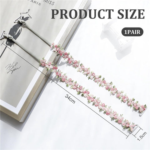 bra straps - 1 pair - replacement bra straps for women - elastic bra shoulder straps with floral pattern and lace - lace floral bra straps - non-slip bra straps - adjustable elastic shoulder pads