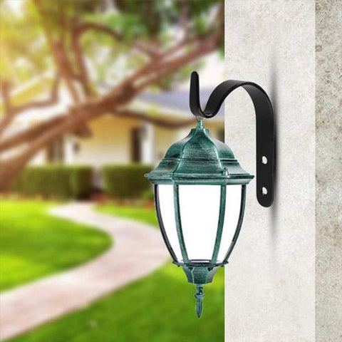 2-Piece Plant Wall Rack - Wall Hook Hanging Basket - Flowerpot Hook - Plant Hook - Iron Wall Rack - Wall Decoration - Metal Plant Hook - For Vase, Bird Feeder, Plant - Lantern Hook - Wall Hook For Plants - Garden Hook - Black