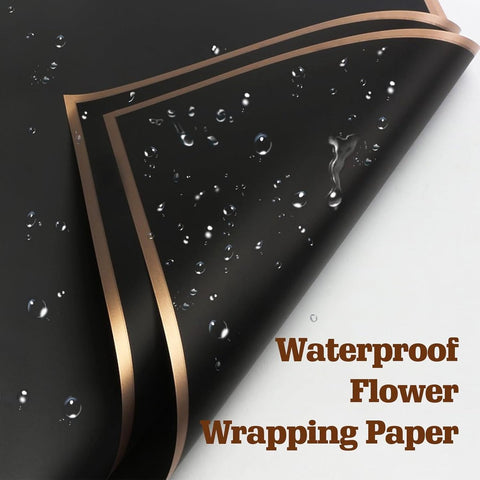 20 Sheets - Bouquet Wrapping Paper - 58x58 cm - Waterproof wrapping paper - floral paper - Valentine's wrapping paper - Floral Wrapping Paper - for bouquets, wrapping paper for craft projects, florist supplies, wedding and anniversary gifts - Black