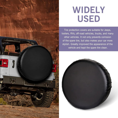 Tire cover - 17 inch - Tire covers - Spare tire cover - Tire dust cover - Spare wheel dust cover - Car tire protective cover - Spare wheel protective cover - Tire storage cover - PVC leather - Dust cover - suitable for tire diameters 80-83 cm - Black