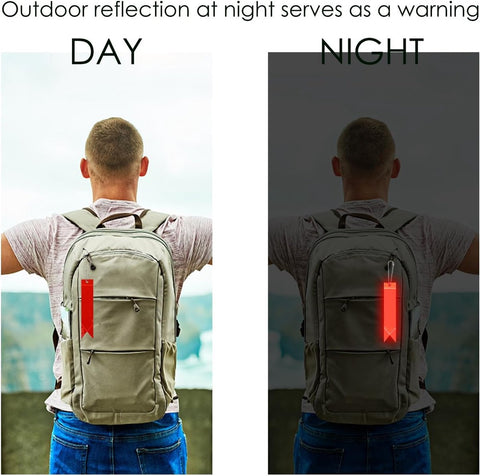 12 pieces - Reflective hangers - Reflective strips - Backpack hangers - children's school bag hanger - keychain - safety warning hanger - suitable for cycling, walking and running - 15 cm
