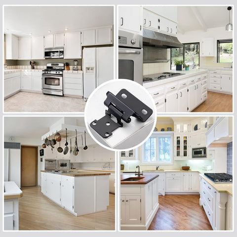 pieces - Hinges - Kitchen cabinet hinges - Cabinet door hinges - Furniture hinges - Flap hinge - Interior door hinges - surface-mounted hinges for kitchen cabinets - semi-concealed cabinet hinges - with screws - for cabinet doors, cabinets - black