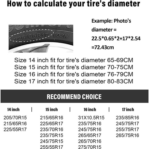 Tire cover - 15 inch - Tire covers - Spare tire cover - Tire dust cover - Spare wheel dust cover - Car tire protective cover - Spare wheel protective cover - Tire storage cover - PVC leather - Dust cover - suitable for tire diameters 70-75 cm - Black