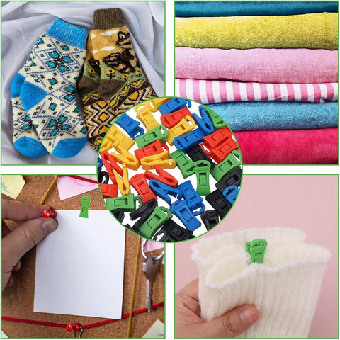 Sock dryer - 50 pieces - Sock clips - Pegs - Colorful sock clips - Plastic sock clamps - Anti-loss drying rack - Sock drying rack - Sock drying rack - Drying carousel - 5 colors