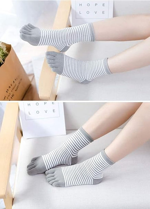 Women's split finger socks - 5 pairs - sports socks - Five Toe Socks - cotton finger socks - Toe socks - women's casual sports socks - Antibacterial - Breathable - women's soft warm socks - Comfortable Socks - Runner Toe socks