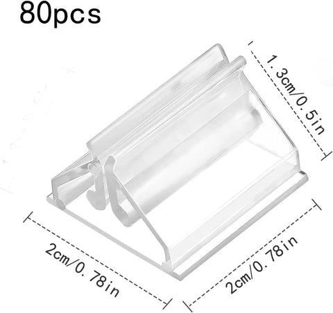 80 pieces - acrylic card holders - acrylic place card holders - reusable - transparent label holders - table menu holders - playing card holders - display stand - photo display - 2*2*1.3 cm - transparent