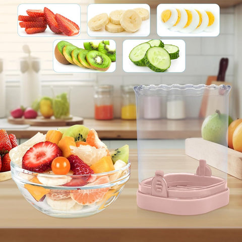 Fruit slicer - Multifunctional slicer - Fruit slicing cup - Grape slicer - strawberry slicer - fast banana, grape and egg cuber - Kitchen Tool - kitchen utensils - portable kitchen tool - Pink