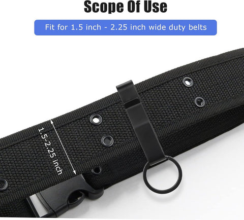 2 pieces - Keychain - Tactical keychain - Belt keychain - Duty Belt Keychain - Key clip - Key ring - Belt clip - with 2 keychains - stainless steel stealth belt loop keychain holder - 7.5*1.3*2.3 cm - black