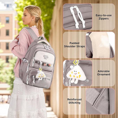 backpack - backpack for girls - Waterproof Girl Backpack - School backpack - boys' backpack - women's backpack - lightweight school bag - School bag - Girls' School Student School Bag - Backpacks - Teenagers - Large capacity school backpacks