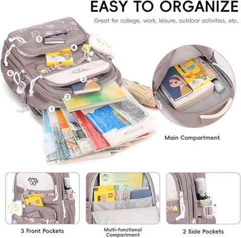 backpack - backpack for girls - Waterproof Girl Backpack - School backpack - boys' backpack - women's backpack - lightweight school bag - School bag - Girls' School Student School Bag - Backpacks - Teenagers - Large capacity school backpacks