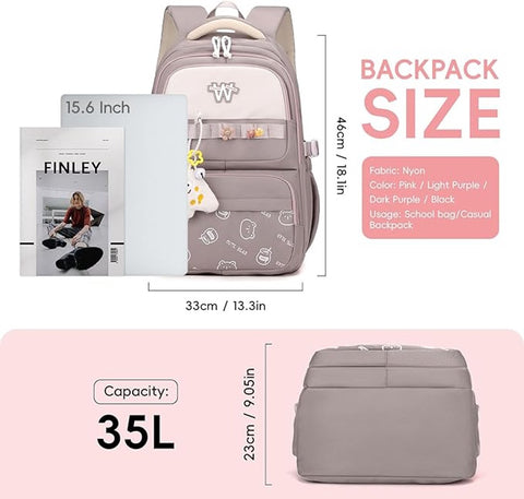 backpack - backpack for girls - Waterproof Girl Backpack - School backpack - boys' backpack - women's backpack - lightweight school bag - School bag - Girls' School Student School Bag - Backpacks - Teenagers - Large capacity school backpacks