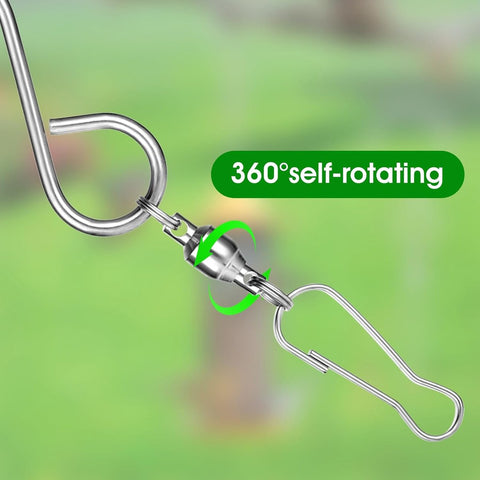 Set of 12 wind swivel hooks - Suitable for 360-degree hanging plants - Double 360-degree rotatability - Wind chimes, light clips - Bird feeders - Bird baskets - Bird baths - Hanging plant clips