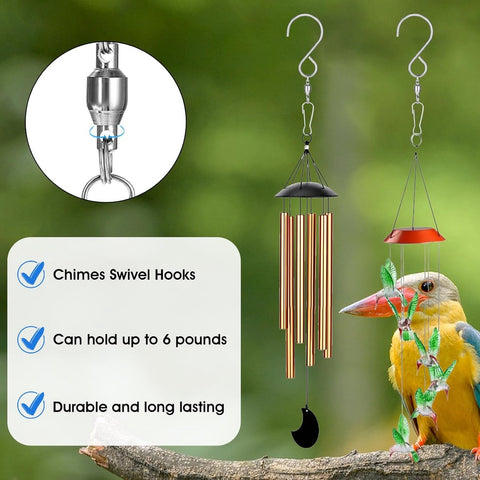 Set of 12 wind swivel hooks - Suitable for 360-degree hanging plants - Double 360-degree rotatability - Wind chimes, light clips - Bird feeders - Bird baskets - Bird baths - Hanging plant clips