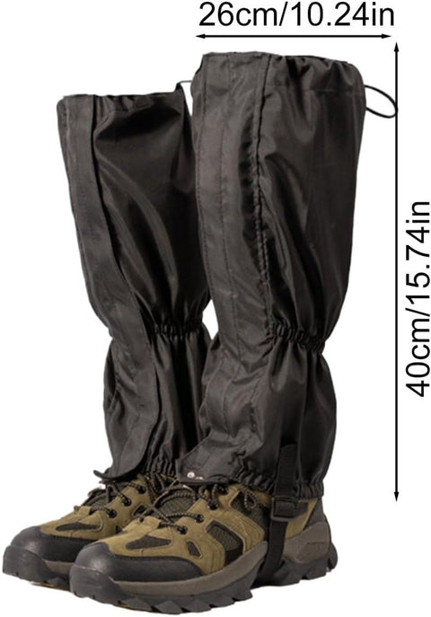Waterproof Gaiters - 1 pair - Hiking Gaiters - Waterproof Gaiters - Hiking Gaiters - Leg Covers - Shoe Covers - Gaiters - Adjustable Gaiters - Hiking Shoe Accessories - for hiking, skiing, walking, climbing - black