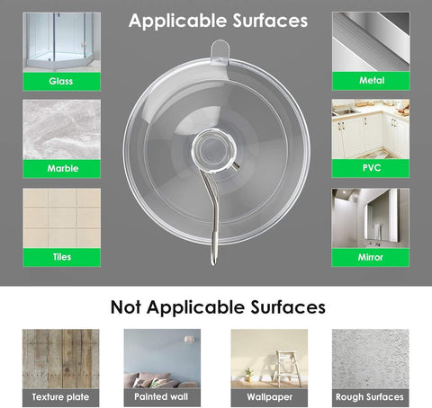 Suction Cup Hooks (20 Pieces) - Suction Cup Hooks - 1.77 Inch Clear Suction Cups - up to 3kg - with Metal Hooks - Threaded - Brute Strength - suction cup hooks - for Kitchen Bathroom Shower Wall Window Door - hanging hooks - suction cups sun protection -