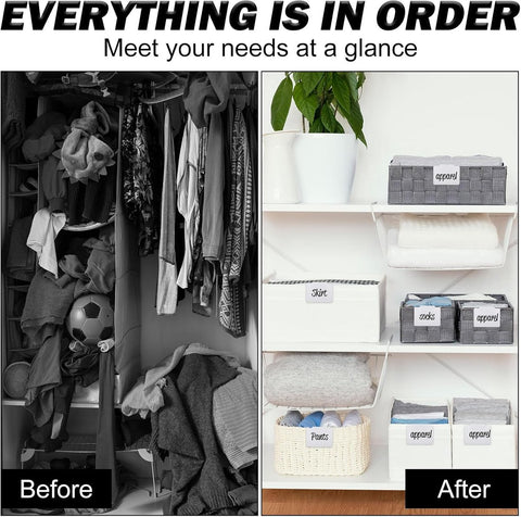 12 pieces - Labels - basket labels with clip - removable storage rack labels - chalkboard label - label holders - clip-on labels - shelf labels - PVC label - reusable - for bins, baskets, boxes - 9*7 cm - white
