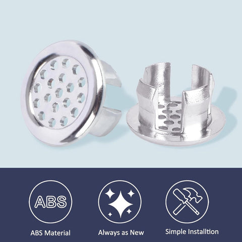 Washbasin Overflow Ring - 6 Pieces - Overflow Rings - Bathroom Overflow Ring - Sink Overflow - Drain Plug - Overflow Cover for Washbasin - Sink Overflow Ring - Round Hole Cover - Overflow Cover - For Sink, Washbasin and Kitchen