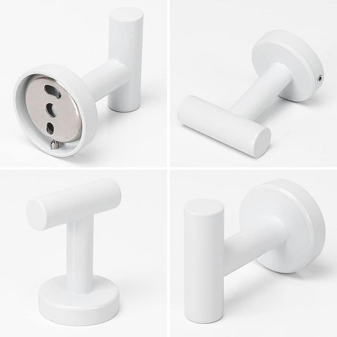 2 pieces - Towel hook - Hanging hooks - Hanging hooks - Bathroom towel hooks - Key hook - Clothes hook - Hat hook - Wall hooks - stainless steel hook - with screws - for bathroom, kitchen, garage, home, hotel, office - 5.5*6 cm - white