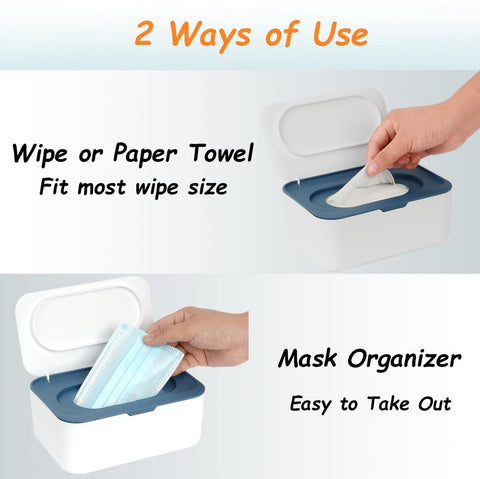 Wet wipes dispenser - Wipe box - Wet toilet paper holder - Wet wipes storage box - Wipes dispenser - Wipe holder for baby & adult - Refillable wipe container - Keeps wipes fresh - Blue
