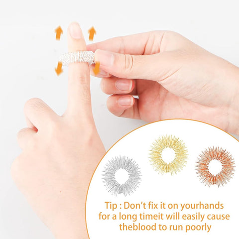 12 Finger Massage Rings - Finger Massage Rings - Acupressure Rings - Acupressure Rings - Finger Splints - Finger Massage Rings - For teenagers, adults - Relieves anxiety, relaxation - Massage improves blood circulation - One size