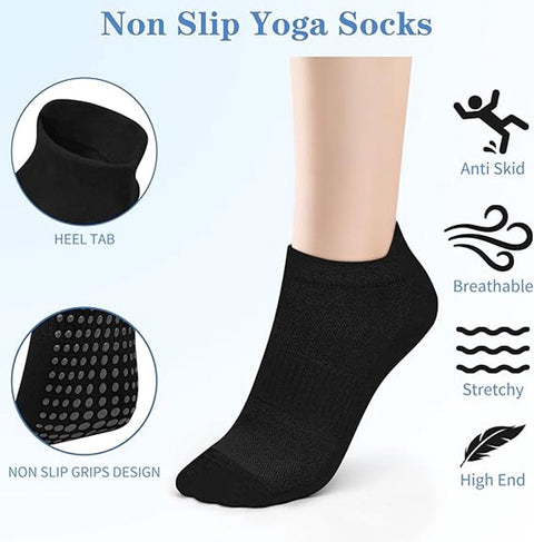 pairs - Socks - Pilates socks - Yoga socks - Non-slip socks - Pilates non-slip socks - Women's non-slip socks - non-slip yoga socks - floor socks for home - for Pilates, trampoline, fitness, ballet - black