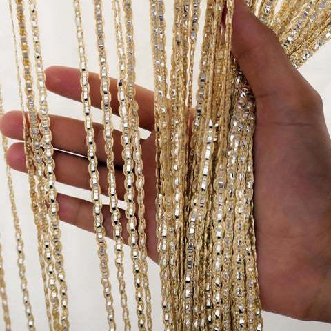 99*199 cm - Fly curtain - Screen door - Door curtain - Window decoration - Bead curtain - crystal bead coded door curtain - with tassels - wardrobe curtain - door cord - curtains - mosquito net - for doorway, interior decoration - champagne
