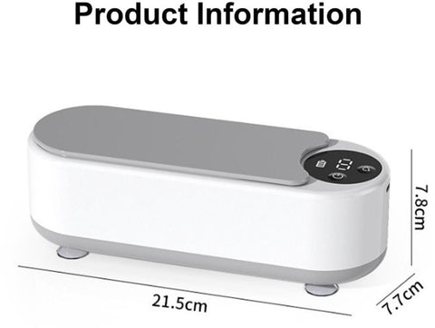 Ultrasonic Cleaner - Jewelry Cleaner - Glasses Cleaning Machine - Cleaning Machine - Glasses Cleaner - Denture Cleaner - rechargeable - with fast deep cleaning function - chain cleaner - for glasses, jewelry, rings and earrings - 22*8*8 cm - white