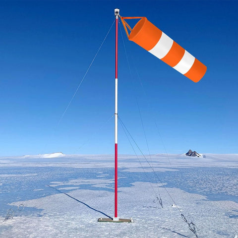 2 pieces - Wind indicator - Outdoor wind sock - Wind socks - Wind sack - Wind direction indicator - Weather vanes - Garden flag - Outdoor flag - outdoor wind sock - wind socks for the garden - orange and white - 80 cm