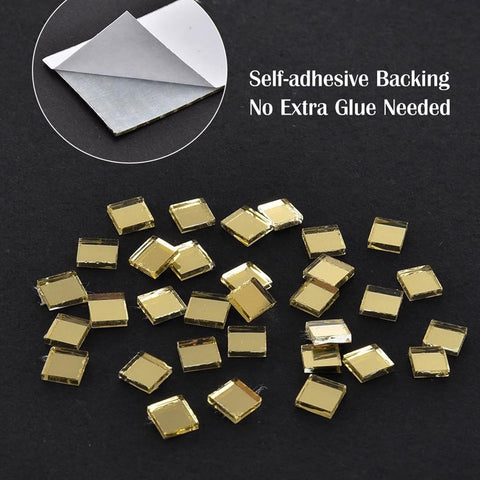 3 pieces - 4*100 cm - Self-adhesive mosaic stickers - Mini square acrylic mosaic tiles - 5*5 mm - self-adhesive acrylic mosaic tiles - mirror mosaic tiles - decorative wall stickers - for kitchen, restaurant, disco party, DIY decoration - gold