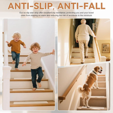 15 pieces - Anti-slip Stickers - 10*60 cm - Anti-slip strips - Anti-slip stickers for stairs - Anti-slip floor stickers - Peva anti-slip stickers - Transparent anti-slip strips for stairs - waterproof grip tape - for children, the elderly, dogs, pets