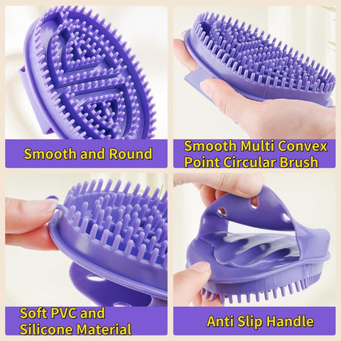 pieces - Massage Brush - Meridian Pressure Brush - Dry Brushing - Essential Oil Brush - Bath Brush - Body Scrub Bath Body Brush - SPA Massager - for Meridian Scalp Full Body Relaxation Massage, relieves muscle tension - Purple