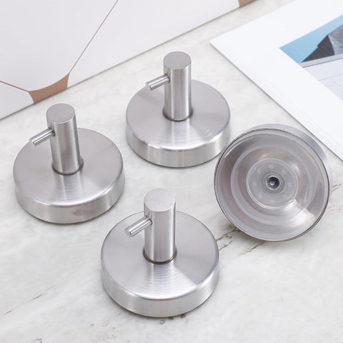 pieces - 6*6*5.5 cm - Suction cup hooks - Hooks with vacuum suction cup - towel hooks without drilling - waterproof - suction cup hook for shower, bathroom, kitchen, glass door - silver