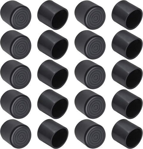 20 pieces - Chair Leg Caps - 32*32*34mm - furniture leg covers - Round rubber furniture leg protectors - Chair protector - floor protection - chair leg protectors - chair socks - for chair legs, table and sofa - black